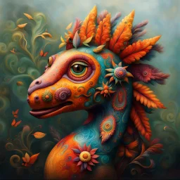 Whimsical Alebrijes creatures, surreal, take elements from different animals, from the artist's imagination, create a magical being. animal-like creatures. roam through their towns, hills, and forests in another dimension. spirits guide, accompany, and protect us. These animal-like creatures a Modifiers: highly detailed fantasy bright studio setting cinematic lighting anthropomorphic dynamic lighting colourful cinematic postprocessing acrylic art pixel art quilling Jean-Baptiste Monge Tim Burton