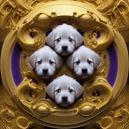 3d cute puppies, beautiful rich, detailed yin and yang symbol, shiny, intricate, gorgeous, ultrafine detail, hyperrealism, trending , sharp focus, intricate details, highly detailed, glowing, glitter, complementary colours