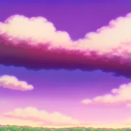 purple sky full of stars, sunflower field, floating ruins of an asian village, anime, high res, makoto shinkai