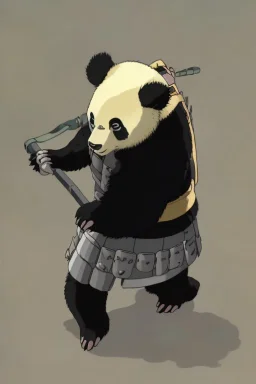 Panda in samurai armour