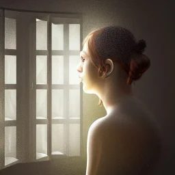 face with painting of open window and forest view covering entire face, 8k resolution, high-quality, fine-detail, intricate, digital art, detailed matte, volumetric lighting, illustration, octane render,