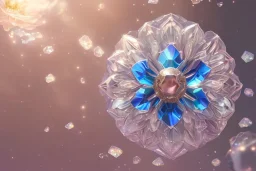 one big crystal subtle flower in a cosmic ambiance, transparent petals, delicate colors, in the foreground, full of details, smooth, bright sunshine,soft light atmosphere, light effect,vaporwave colorful, concept art, smooth, extremely sharp detail, finely tuned detail, ultra high definition, 8 k, unreal engine 5, ultra sharp focus