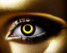 Black eyes with a golden center,Minimalism, High edge detail, full image, Close to golden color, Metallic black color, ultra graphics,RTX, TXXA, SSAO, High quality,hyperrealistic, HDR,4k