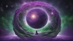 matrix universe, space, planets, god creation purple, green