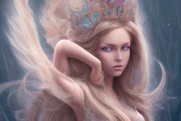 Beautiful fairy queen with long blond hair