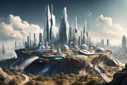 город будущего на скале