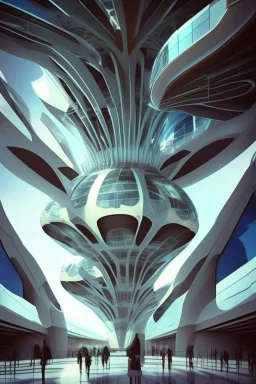 modern futuristic architectural design of Airports in 2100