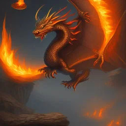 Fire dragon flying