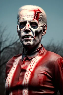 Ultra realistic image, joe biden zombie, zombie performance, skull, blood, torn arm, night, walking twisted, waist up view, thriller style, dark ambient, highly detailed, White House background, concept art, unreal engine 5, god rays, ray tracing, RTX, lumen lighting, ultra detail, volumetric lighting, 3d, finely drawn, high definition, high resolution.