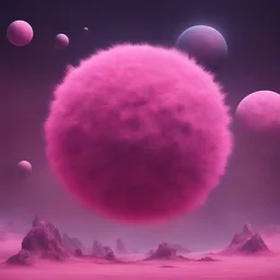 Strange furry planet pink