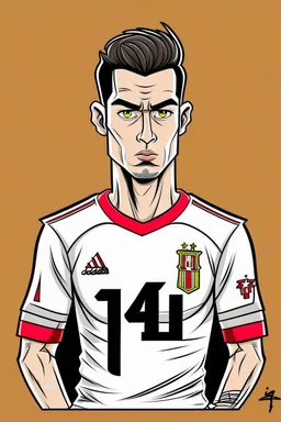 Cristiano Ronaldo wears the Egyptian Zamalek club jersey cartoon 2d