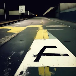 Minimal contemporary abstract oil paintings of a dirty desolate 1960s carpark with road markings and concrete fragments. style of Justin Mortimer and Francis Bacon.