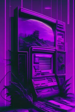 Vaporwave purple Techno