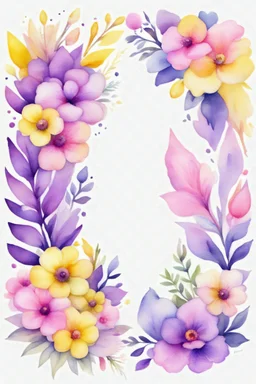 sticker, purple yellow pink baby shower and floral decoration, Watercolor Clipart, white background, variations, sticker sheet, planner stickers, perfect composition, watercolor background. Vintage, Watercolor Clipart, full Illustration, 4k, sharp focus, Octane rendering, Perfect clipart, deep detailed, delicate, perfect sharp, deep detailed. watercolor style, centered, abstraction, surrealism, highly detailed clean, 4K resolution, photorealistic rendering,