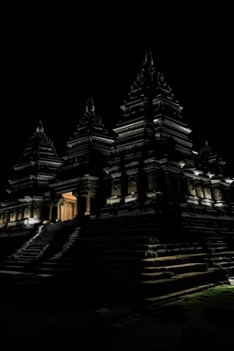 Devils build angkor. Night.