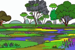 landscape simple drawings for coloring