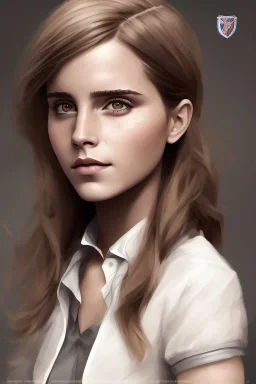 emma watson identify face, Hogwarts uniform , chakra, pintura, ,details,texture,8k quality, florest, Minimalism, Romanticism, Expressionism, Impressionism