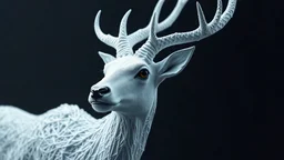 3D rendering of Expressively detailed and intricate of a hyperrealistic “white deer in black background”: avatar movie inspiredsingle objects, vivid colour, octane render, 8k post-production, dendritic, artstation: atmospheric: commanding: fantastical: clarity: 16k: ultra quality: striking: brilliance: stunning colors: amazing depth
