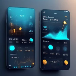 Design a visually engaging splash screen For ios/android app that represents the concept of social trading and showcases your brand identity. Consider incorporating elements like trading charts, financial symbols, or people connecting.