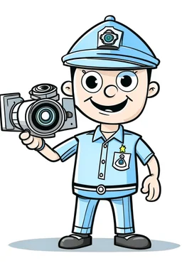 kamera cctv cartoon with body human