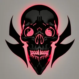 minimalistic cyberpunk demon skull logo