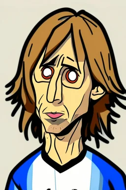 Luka Modric Croatian soccer player cartoon 2d