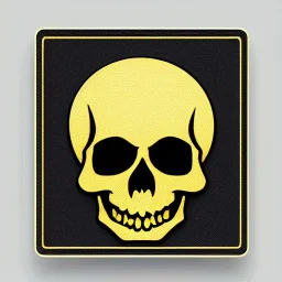 Иконка с золотым черепком на белом фоне