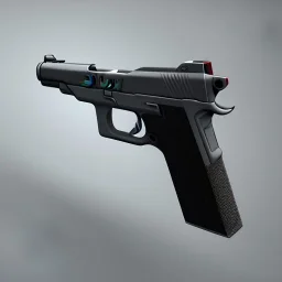 pistol, grey background