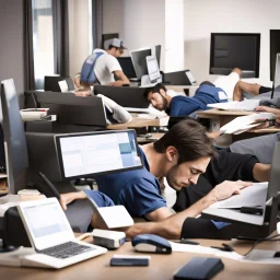 Picture of lazy people "working"