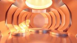 a 3d recursive stage made of metallic color 3d structures, pertty artistc background