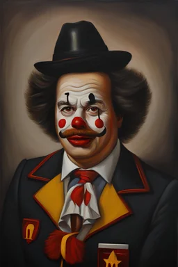 Dictator Ronald McDonald. Portrait. Oil painting