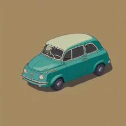 Tiny Fiat 500, soft smooth lighting, with soft colors, 100mm lens, 3d octane render, cinema4d, trending on polycount, modular constructivism, blue background, physically based rendering, centered.