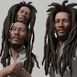 bob marley ,award winning portrait long black hair. unreal engine 5, artistic lighting, highly detailed, photorealistic, fantasy , 24mm ,