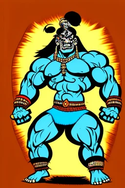 Great Kali Indian wrestler cartoon 2d