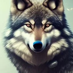 wolf, blue, black, masterpiece, expert, 8K, hyperrealism, sharp focus, cinematic lighting