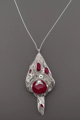 crimson Sea Jewel Necklace in White Gold