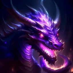 A purple dragon with magical powers and glowing eyes