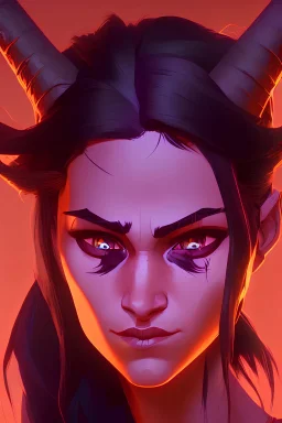 bright red glowing eyes, clean soft face