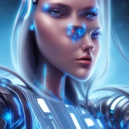 cyberblue, head, woman, portrai, tron