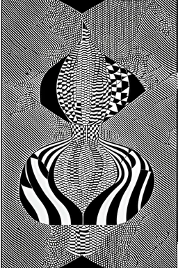 The Black Honeycomb Knight; Optical Art; Black and White, Bridget Riley; M.C. Escher, Victor Vasarely