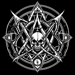 An occult symbol of the evil, Satanist and Nazi fundo background white draw black