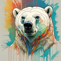 Hermoso dibujo coloreado de oso polar, obra de arte, calidad ultra, maximalista, 12k 3D