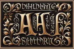 new hand painted blackletter font sample of the alphabet