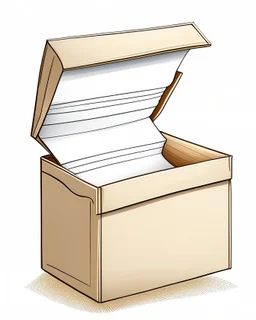 illustration of a drawer with an envelope in it against a white background. Full frame