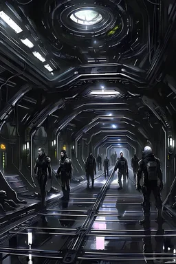 Elite class in a underground metropolis that looks like a dark metallic hive
