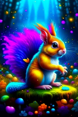 Beautiful fairy squirrel colorful art conceptual, amazing artwork, hyper-detailed, ultra maximalist quality, 12k, squirrel,squirrel,squirrel,squirrel,squirrel