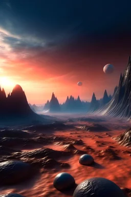 Fantastic landscape of alien planet