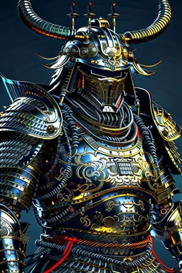 samurai wearing biomechanical armor, photorealistic