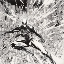 Original double splash page by John Byrne from The Amazing Spider-Man vol. 2 #11, published by Marvel Comics, 1999.