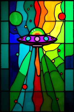 Acid, trippy, psychedelic, abstract, colourful, simple, Stained glass panel, ufo